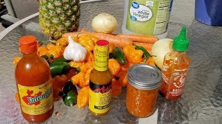 How to make hot sauce from fresh peppers at home.  DIY Hot Sauce tutorial.