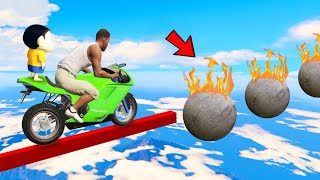 FRANKLIN AND SHINCHAN TRIED IMPOSSIBLEDEEP TUNNEL PIPE BIKE PARKOUR CHALLENGE GTA 5