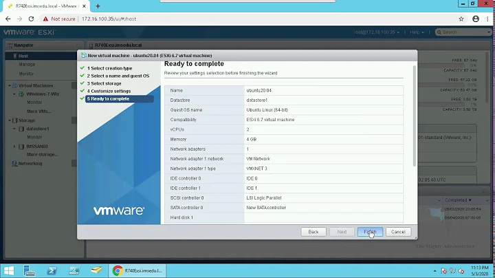 Installing Ubuntu 20.04 Server on VMWare ESXI Web UI