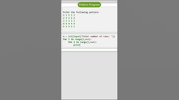 Pattern Program in Python | for loop in python  | Number Pattern Program  #shorts  #python #ytshorts