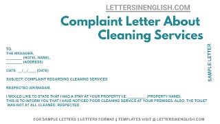 Complaint Letter About Cleaning Services - Cleaning Services Complaint Letter Sample screenshot 2