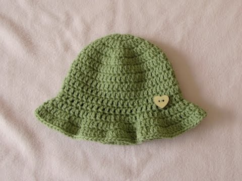 VERY EASY simple crochet baby sun hat tutorial - summer baby hat