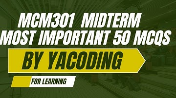 MCM301 Midterm Preparation | Top Important MCQs with Answers | Communication Skills |