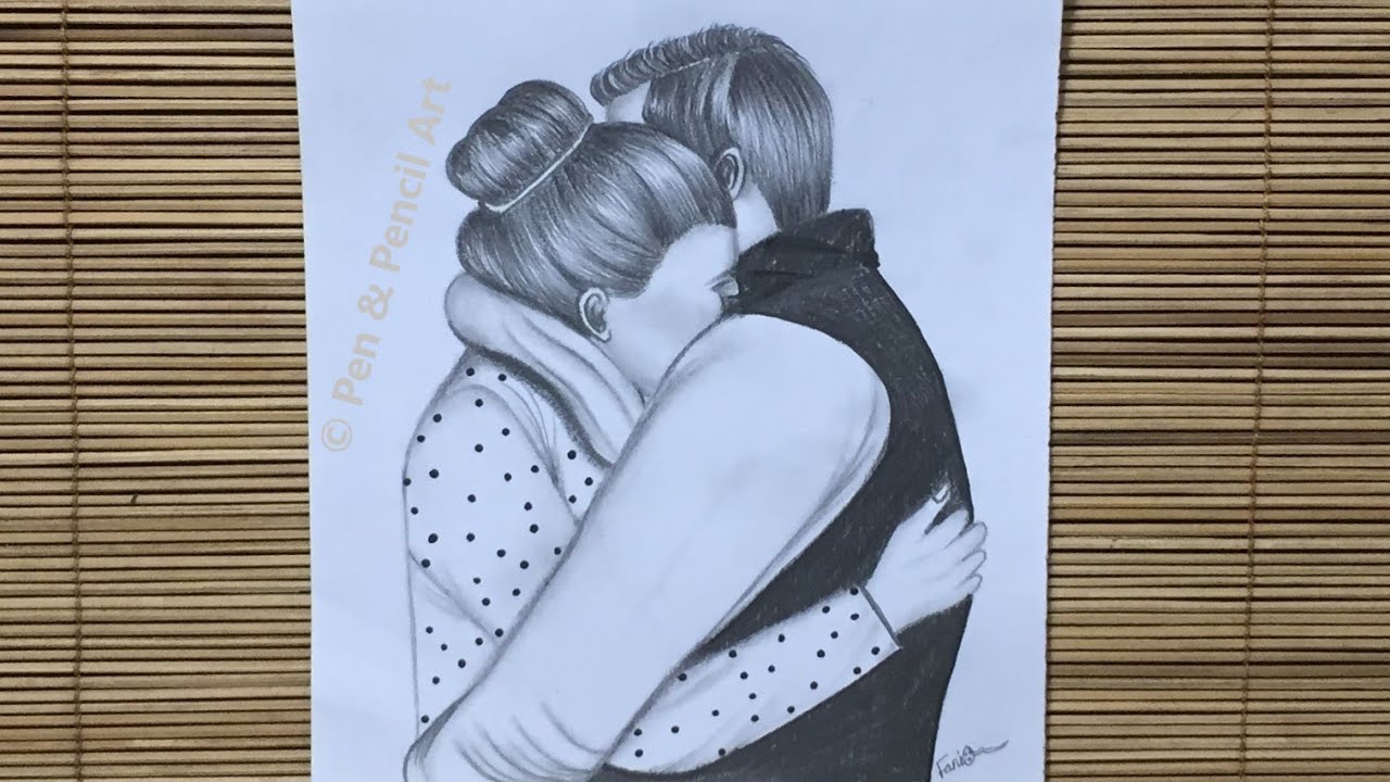 Valentine's Day Drawing, How to Draw a Romantic Couple ( Pencil Sketch  Drawing)