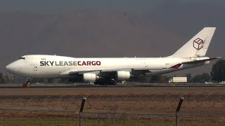 Landing and takeoff of SKY LEASE CARGO Boeing 7474F  Plane spotting in Santiago SCEL  SCL 2024