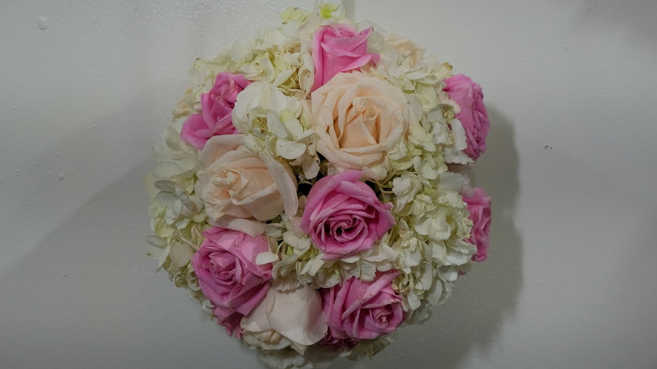 How to make kissing ball with roses and hydrangea YouTube