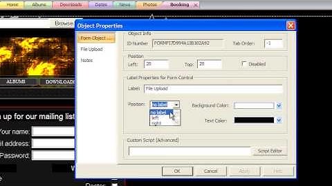 WebstudioTV: Forms Tab - File Upload Group