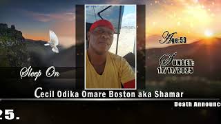 CECIL BOSTON DEATH ANNOUNCEMENT