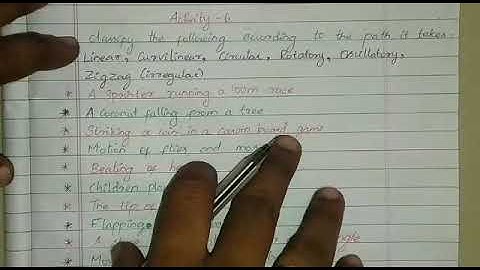 Activity 6: classify the following according to the path it takes