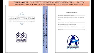 CASE STUUY | BIT352 | SYSTEM IMPLEMENTATION & SERVICE MANAGEMENT | MELBOURNE POLYTECHNIC