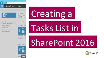 Creating a Tasks List in SharePoint 2016