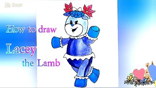 @EZDRAW | How to draw Lacey the Lamb from Threads Everland | Drawing for beginners step by step |