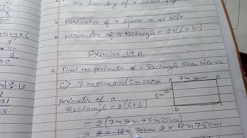 Class 4 junior maths, Ch 19 perimeter and Area, Ex 19A