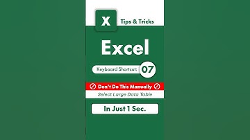 Quickly Select Large Excel Data Table. 🚀📊  #7 Excel Keyboard Shortcut Tips 2024. #Shorts #ytshorts