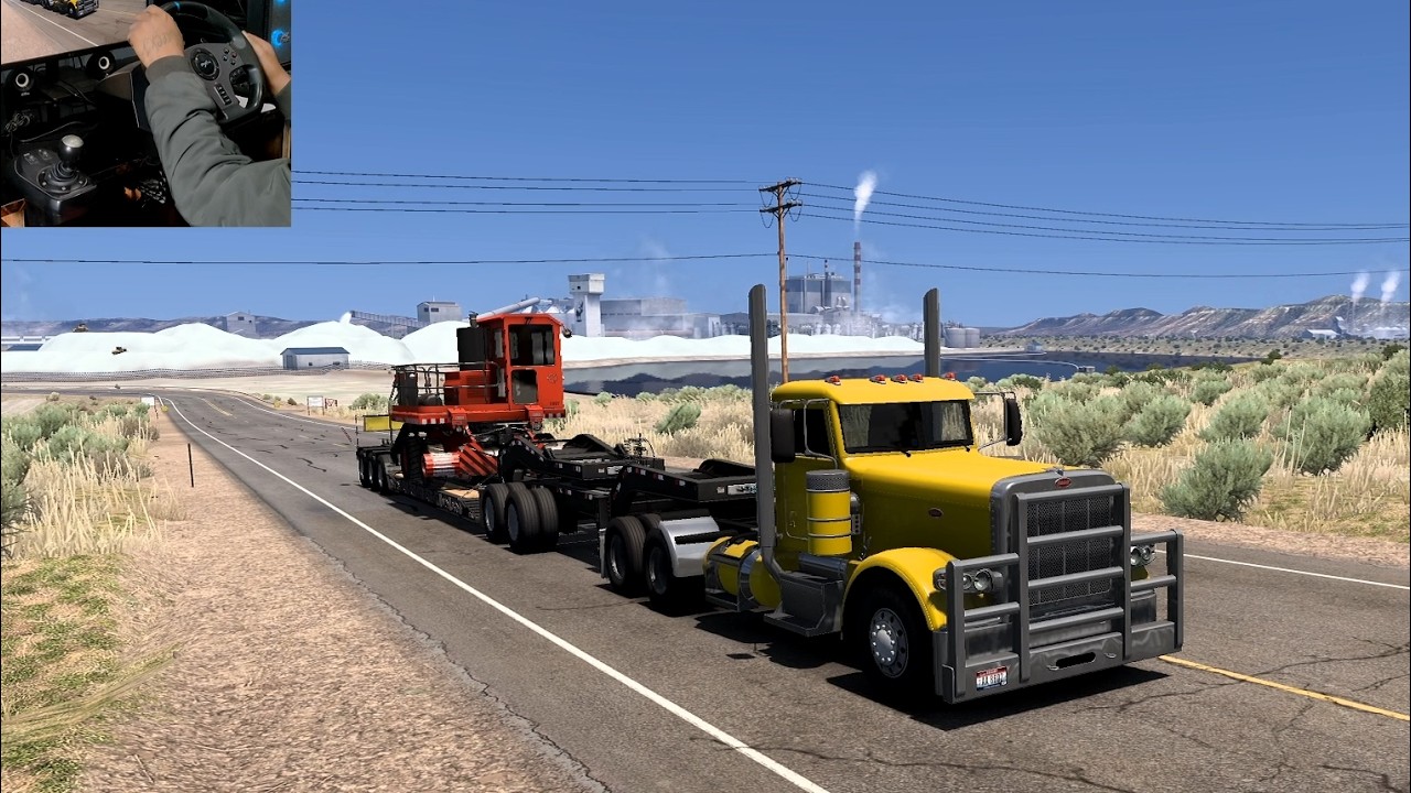 American Truck Simulator - Railcar Mover Delivery To Rock Springs ! Steering Wheel PXN V9 Gameplay !