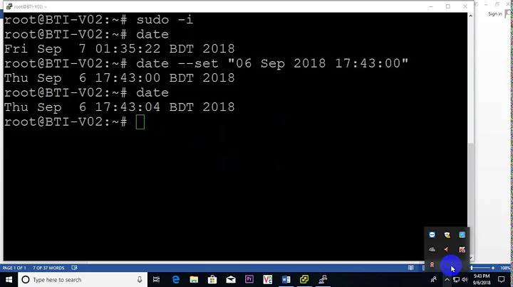 How to change date & time on Ubuntu