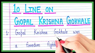 10 Lines on Gopal Krishna Gokhale In English | Essay on Gopal Krishna Gokhale In English