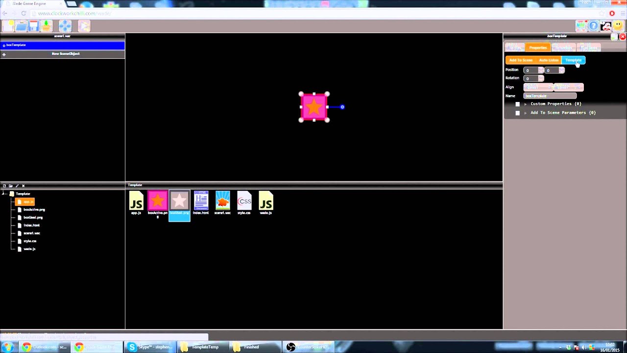 Making HTML5 games with WADE - Templates - YouTube