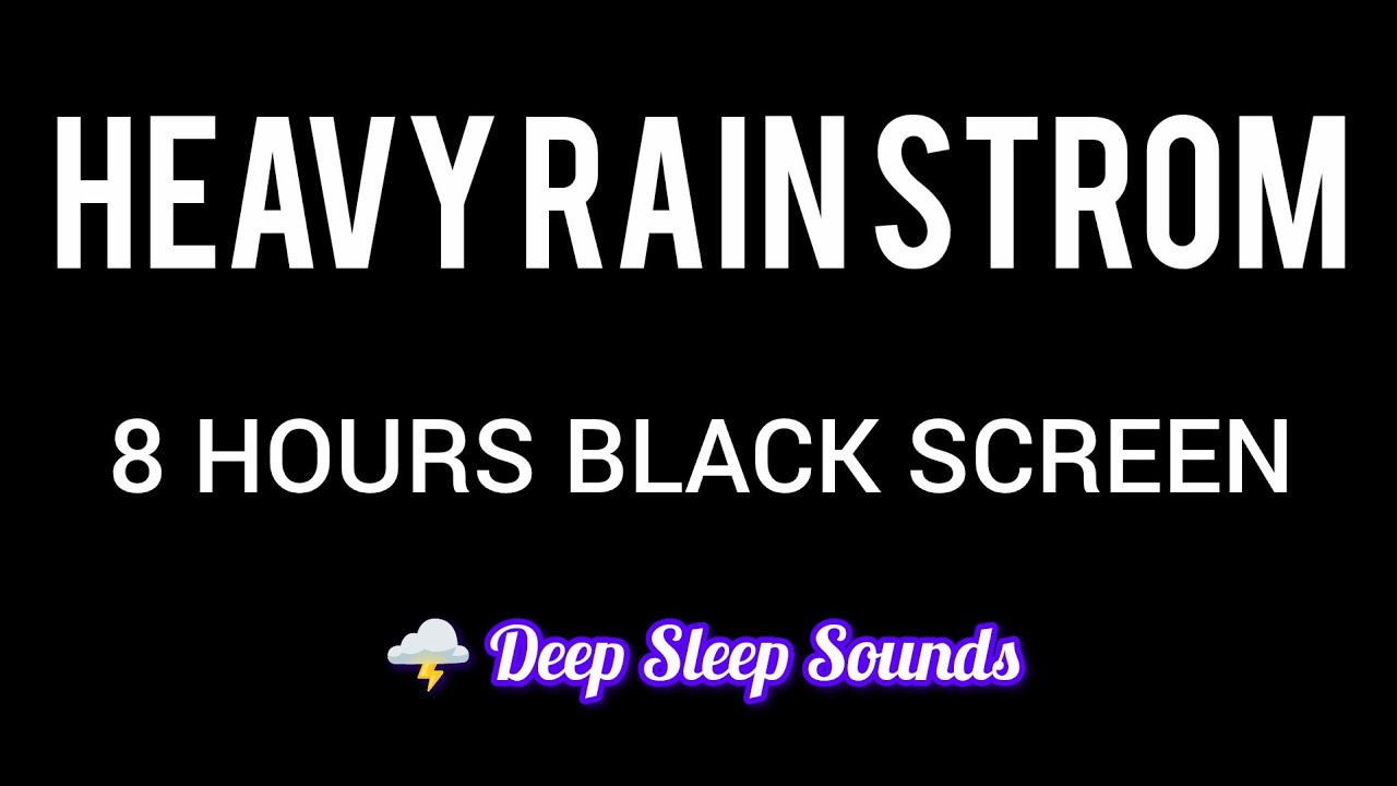 Midnight Rain Cabin | 8 Hours Heavy Rain & Thunderstorm Sounds for Deep Sleep (Black Screen)