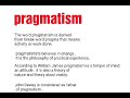 pragmatism/ philosophy