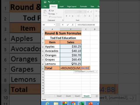 Excel Round Sum Function in #microsoft  #excel #msexcel #shorts #computer #education #tricks