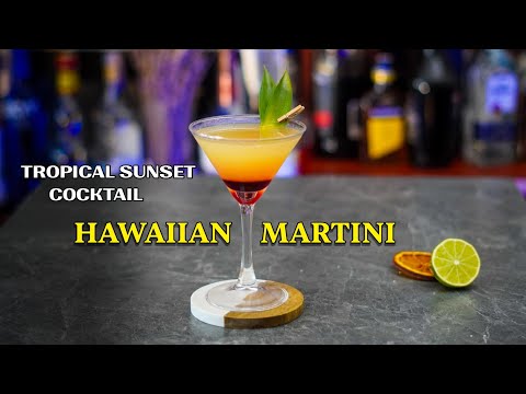 Hawaiian Martini Recipe | Tropical Sunset Cocktail in 60 Seconds