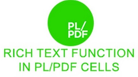 How to create Rich Text with the XHTML Cell function in PL/PDF
