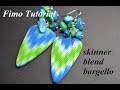 polymer clay tutorial skinner blend bargello earrings fimo Ohrringe барджелло полимерная глина