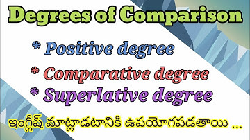 Degrees of comparison in telugu llPositive,Comparative,Superlative ll English grammar ll