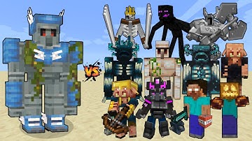 Swiftness Iron Golem (Minecraft Movie) vs Minecraft Bosses & Mini bosses - Minecraft Boss Battle