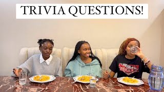 COMMON KNOWLEDGE QUESTIONS!! || TRIVIA WITH THE GIRLIES || SPICY NOODLES CHALLENGE