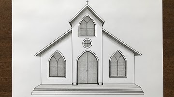 How to Draw a Church in 1 Point Perspective #3954