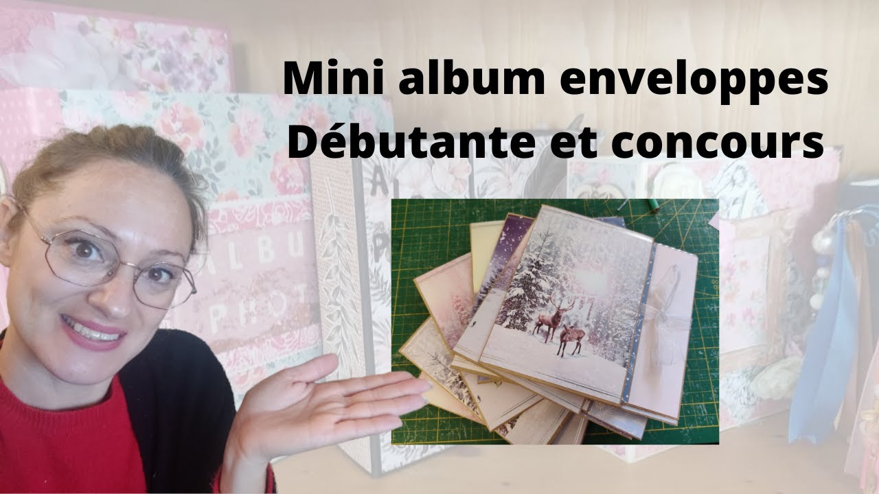 tuto mini album enveloppes facile débutante partie 1 (pages) et concours 1000 abonnés !!!