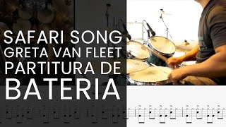 SAFARI SONG - GRETA VAN FLEET | DRUM COVER - COMO TOCAR PARTITURA DE MÚSICA DE BATERIA