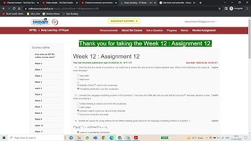 Assignment 12 | Deep Learning - IIT Ropar | NPTEL | IIT | Machine Learning | Artificial Intelligence