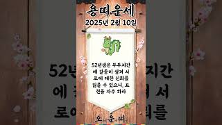 오늘의 용띠 운세 2025년 2월 10일 #용띠 #오늘의운세 #내일의운세 #운세 #운세쇼츠