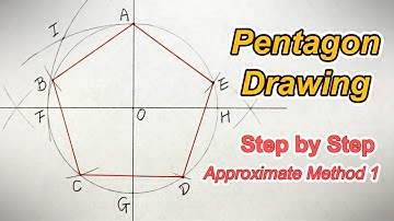 How to Draw Pentagon with an Unscaled Ruler and Compass - Step by Step (Approximate Method 1)