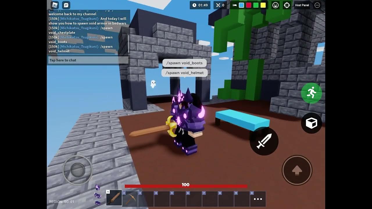 How to Spawn Void Armor in bedwars admin commands ) YouTube
