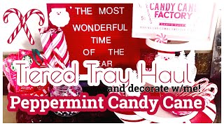 Peppermint Candy Cane Theme Tiered Tray Haul | Decorate with Me | First Tier Tray | Christmas 2019