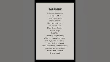 Thumbnail of Sapphire by ed sheeran and arijit singh #hindisong #music #lyrics bliss