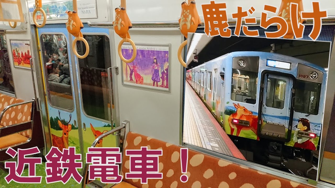 近鉄】鹿だらけの電車に乗ったら内装が凄い事に！ - YouTube