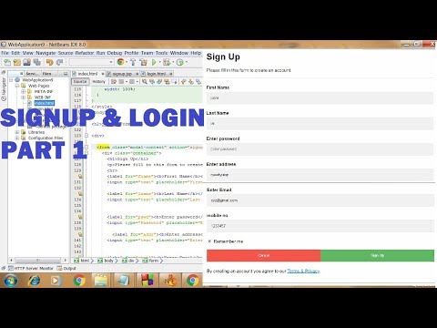 SIGNUP AND LOGIN PAGE - PART 1 | NETBEANS | WEB APPLICATION PROJECT