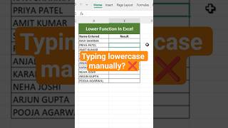 Excel LOWER Formula in Just 10 Seconds ⏳