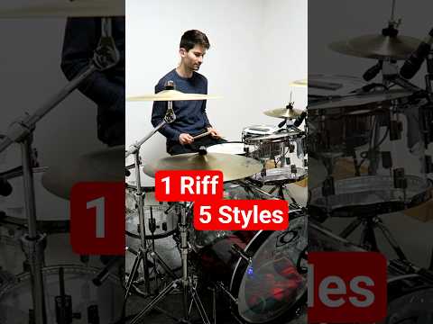 1 Riff - 5 Drum Styles #shorts #guitar #drums