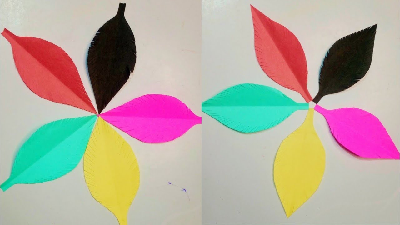 How To Make Paper leaf || Easy Craft || DIY paper Craft - YouTube