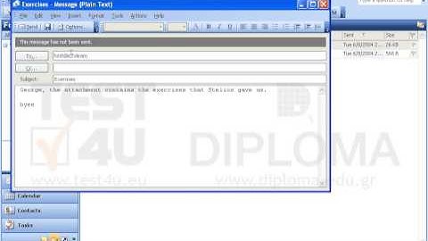 Navigate to the Drafts folder, find the email with subject Exercises and delete the attached...