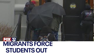 Migrants placed in school forces remote learning for students