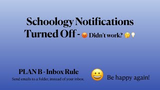 Famous Turning off Schoology notifications didn't work -  Plan B set an inbox rule Wealth