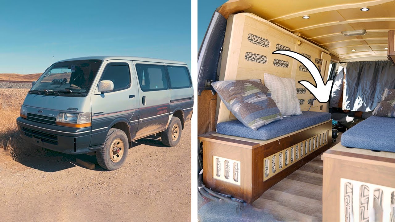 Custom Van Builder's Bed Solution for a TINY 4x4 1991 Toyota HiAce Micro Camper Ideas YouTube