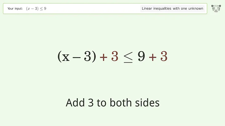 Solving Linear Inequalities: (x-3) is Smaller Than or Equal to 9